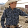Cinch Cinch Boy's Navy Paisley Long Sleeve Shirt