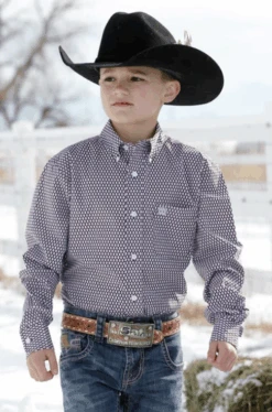 Cinch Cinch Boy's Purple Long Sleeve Shirt