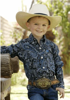 Cinch Cinch Infant Boy's Navy Paisley Shirt