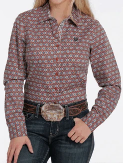 Cinch Cinch Ladies Copper Print Button Up Shirt