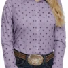 Cinch Cinch Ladies Lilac Dotted Arenaflex Button Down Shirt