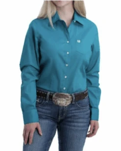 Cinch Cinch Ladies Teal Button Down Shirt