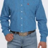 Cinch Cinch Men's Blue Long Sleeve Shirt