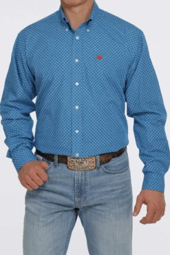 Cinch Cinch Men's Blue Long Sleeve Shirt