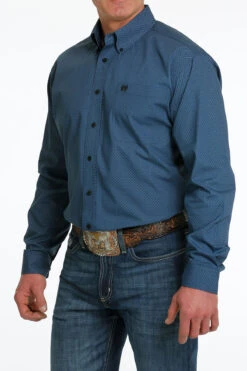 Cinch Cinch Men's Blue Printed Long Sleeve Shirt -Corral Western cinch cinch mens blue printed long sleeve shirt 5