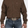 Cinch Cinch Men's Brown Long Sleeve Shirt