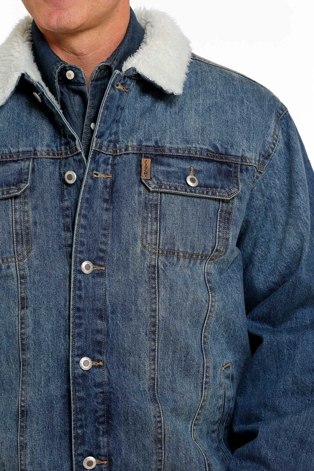 Cinch Cinch Men's Concealed Carry Trucker Denim Jacket C4 4 Cinch Cinch Men's Concealed Carry Trucker Denim Jacket C4 - Image 4