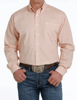 Cinch Cinch Men's Orange Patterned Shirt