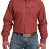 Cinch Cinch Men's Red Striped Long Sleeve Shirt