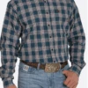 Cinch Cinch Men's Teal Plaid Button Down Shirt