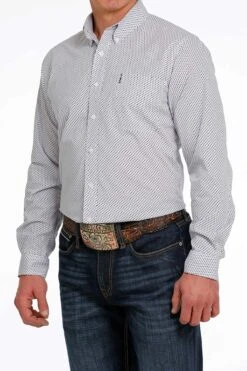 Cinch Cinch Men's White Patterned Shirt -Corral Western cinch cinch mens white patterned shirt 1