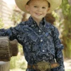 Cinch Cinch Toddler Boy's Navy Paisley Shirt