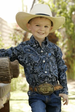 Cinch Cinch Toddler Boy's Navy Paisley Shirt