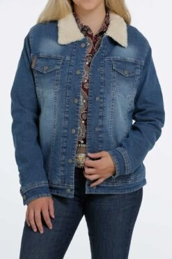 Cinch Cinch Women's Denim Trucker Jacket C4 -Corral Western cinch cinch womens denim trucker jacket c4 4