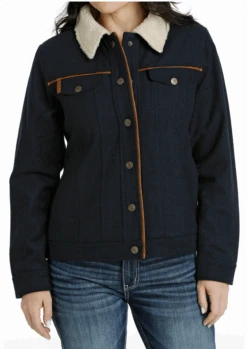 Cinch Cinch Women's Navy Wool Trucker Jacket