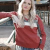 Cinch Cinch Women's Rust Sweatshirt Striped