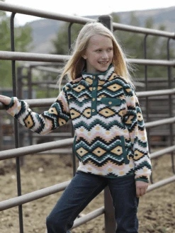 Cinch Cruel Girl's Aztec Fleece Pullover C4