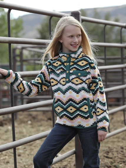 Cinch Cruel Girl's Aztec Fleece Pullover C4 1 Cinch Cruel Girl's Aztec Fleece Pullover C4