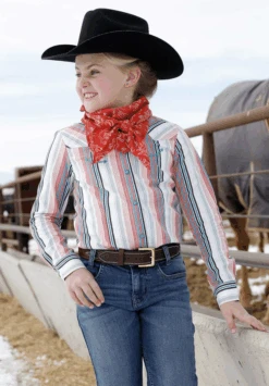 Cinch Cruel Girl's Striped Long Sleeve Shirt