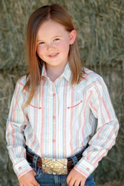 Cinch Cruel Girl's Striped Snap Front Shirt