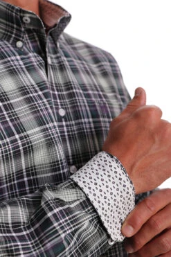 Cinch Men's Plaid Button Down Shirt C4 Size Medium -Corral Western cinch mens plaid button down shirt c4 size medium 2