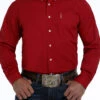 Cinch Men's Red Modern Fit Button Down Shirt